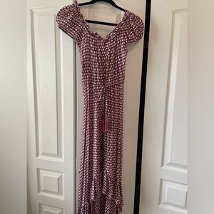 Tiare Hawaii Riviera Polka Dot High Low Long Ruffle Dress